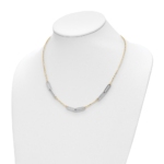 14k Two-tone Polished w/1in ext. Necklace - Image 4