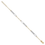 14k Two-tone Polished w/1in ext. Bracelet - Image 2