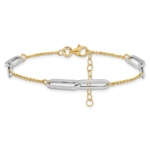 14k Two-tone Polished w/1in ext. Bracelet - Image 3