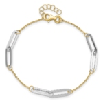 14k Two-tone Polished w/1in ext. Bracelet - Image 5
