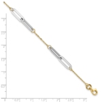 14k Two-tone Polished w/1in ext. Bracelet - Image 4
