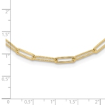 14K Polished and Textured Paperclip Link Necklace - Image 4
