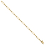 14K Polished and Textured Paperclip Link Bracelet - Image 2