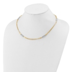14K Two-tone Polished and Textured Fancy Link Necklace - Image 3