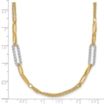 14K Two-tone Polished and Textured Fancy Link Necklace - Image 5
