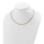 14K Polished and Diamond-cut Fancy Link Necklace - Image 3