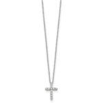 True Origin 14K White Gold 1/3 carat Lab Grown Diamond VS/SI  D E F  Cross 18 inch Necklace - Image 2