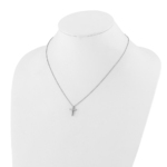 True Origin 14K White Gold 1/3 carat Lab Grown Diamond VS/SI  D E F  Cross 18 inch Necklace - Image 4