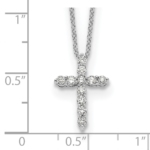 True Origin 14K White Gold 1/3 carat Lab Grown Diamond VS/SI  D E F  Cross 18 inch Necklace - Image 6