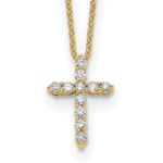 True Origin 14K 1/3 carat Lab Grown Diamond VS/SI  D E F  Cross 18 inch Necklace