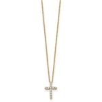 True Origin 14K 1/3 carat Lab Grown Diamond VS/SI  D E F  Cross 18 inch Necklace - Image 2