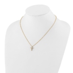 True Origin 14K 1/3 carat Lab Grown Diamond VS/SI  D E F  Cross 18 inch Necklace - Image 4