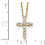 True Origin 14K 1/3 carat Lab Grown Diamond VS/SI  D E F  Cross 18 inch Necklace - Image 6