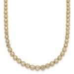 14ky Lab Grown VS/SI FGH Dia Bezel Set Tennis w/2 in ext Necklace