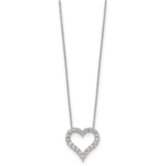 True Origin 14K White Gold 1 carat Lab Grown Diamond VS/SI  D E F  Open Heart 18 inch Necklace - Image 2