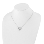 True Origin 14K White Gold 1 carat Lab Grown Diamond VS/SI  D E F  Open Heart 18 inch Necklace - Image 4