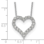 True Origin 14K White Gold 1 carat Lab Grown Diamond VS/SI  D E F  Open Heart 18 inch Necklace - Image 6