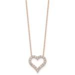 True Origin 14K Rose Gold 1 1/2 carat Lab Grown Diamond VS/SI  D E F  Open Heart 18 inch Necklace - Image 2