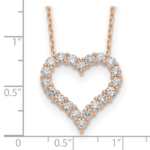 True Origin 14K Rose Gold 1 1/2 carat Lab Grown Diamond VS/SI  D E F  Open Heart 18 inch Necklace - Image 6