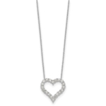 True Origin 14K White Gold 1 1/2 carat Lab Grown Diamond VS/SI  D E F  Open Heart 18 inch Necklace - Image 2