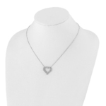 True Origin 14K White Gold 1 1/2 carat Lab Grown Diamond VS/SI  D E F  Open Heart 18 inch Necklace - Image 4