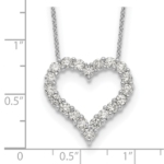 True Origin 14K White Gold 1 1/2 carat Lab Grown Diamond VS/SI  D E F  Open Heart 18 inch Necklace - Image 6