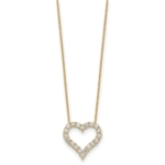 True Origin 14K 1 1/2 carat Lab Grown Diamond VS/SI  D E F  Open Heart 18 inch Necklace - Image 2