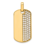 14K TRUE ORIGIN Lab Grown Diamond VS DEF Men's Dog Tag Pendant