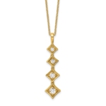 14KW TRUE ORIGIN Lab Grown Diamond VS DEF 4 Stone Pendant with Cha
