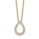 14K TRUE ORIGIN Lab Grown Diamond VS DEF Teardrop Pendant with Cha
