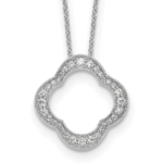 True Origin 14K 3/8 carat Lab Grown Diamond VS/SI  D E F  Quatrefoil Floral 18 inch Necklace