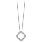 True Origin 14K 3/8 carat Lab Grown Diamond VS/SI  D E F  Quatrefoil Floral 18 inch Necklace - Image 2