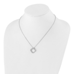 True Origin 14K 3/8 carat Lab Grown Diamond VS/SI  D E F  Quatrefoil Floral 18 inch Necklace - Image 4