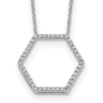 True Origin 14K White Gold 1/4 carat Lab Grown Diamond VS/SI  D E F  Hexagon 18 inch Necklace