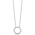 True Origin 14K White Gold 1/4 carat Lab Grown Diamond VS/SI  D E F  Hexagon 18 inch Necklace - Image 2