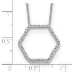 True Origin 14K White Gold 1/4 carat Lab Grown Diamond VS/SI  D E F  Hexagon 18 inch Necklace - Image 6
