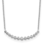 True Origin 14K White Gold 1/4 carat Lab Grown Diamond VS/SI  D E F  Graduated Curved Bar 18 inch Necklace