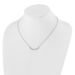 True Origin 14K White Gold 1/4 carat Lab Grown Diamond VS/SI  D E F  Graduated Curved Bar 18 inch Necklace - Image 4