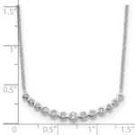 True Origin 14K White Gold 1/4 carat Lab Grown Diamond VS/SI  D E F  Graduated Curved Bar 18 inch Necklace - Image 6