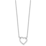 True Origin 14K White Gold 1/5 carat Lab Grown Diamond VS/SI  D E F  Open Heart 18 inch Necklace - Image 2