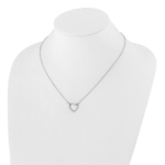 True Origin 14K White Gold 1/5 carat Lab Grown Diamond VS/SI  D E F  Open Heart 18 inch Necklace - Image 4