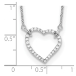 True Origin 14K White Gold 1/5 carat Lab Grown Diamond VS/SI  D E F  Open Heart 18 inch Necklace - Image 6