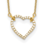 True Origin 14K 1/5 carat Lab Grown Diamond VS/SI  D E F  Open Heart 18 inch Necklace