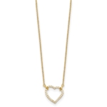 True Origin 14K 1/5 carat Lab Grown Diamond VS/SI  D E F  Open Heart 18 inch Necklace - Image 2