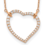 True Origin 14K Rose Gold 3/4 carat Lab Grown Diamond VS/SI  D E F  Open Heart 18 inch Necklace
