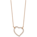 True Origin 14K Rose Gold 3/4 carat Lab Grown Diamond VS/SI  D E F  Open Heart 18 inch Necklace - Image 2