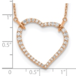 True Origin 14K Rose Gold 3/4 carat Lab Grown Diamond VS/SI  D E F  Open Heart 18 inch Necklace - Image 6