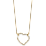 True Origin 14K 3/4 carat Lab Grown Diamond VS/SI  D E F  Open Heart 18 inch Necklace - Image 2
