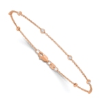 True Origin 14K Rose Gold 1/6 carat Lab Grown Diamond VS/SI  D E F  8 Station 8 Inch Bracelet - Image 3