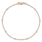 True Origin 14K Rose Gold 1/6 carat Lab Grown Diamond VS/SI  D E F  8 Station 8 Inch Bracelet - Image 4